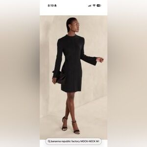 Banana Republic Factory Black Long Sleeve Dress